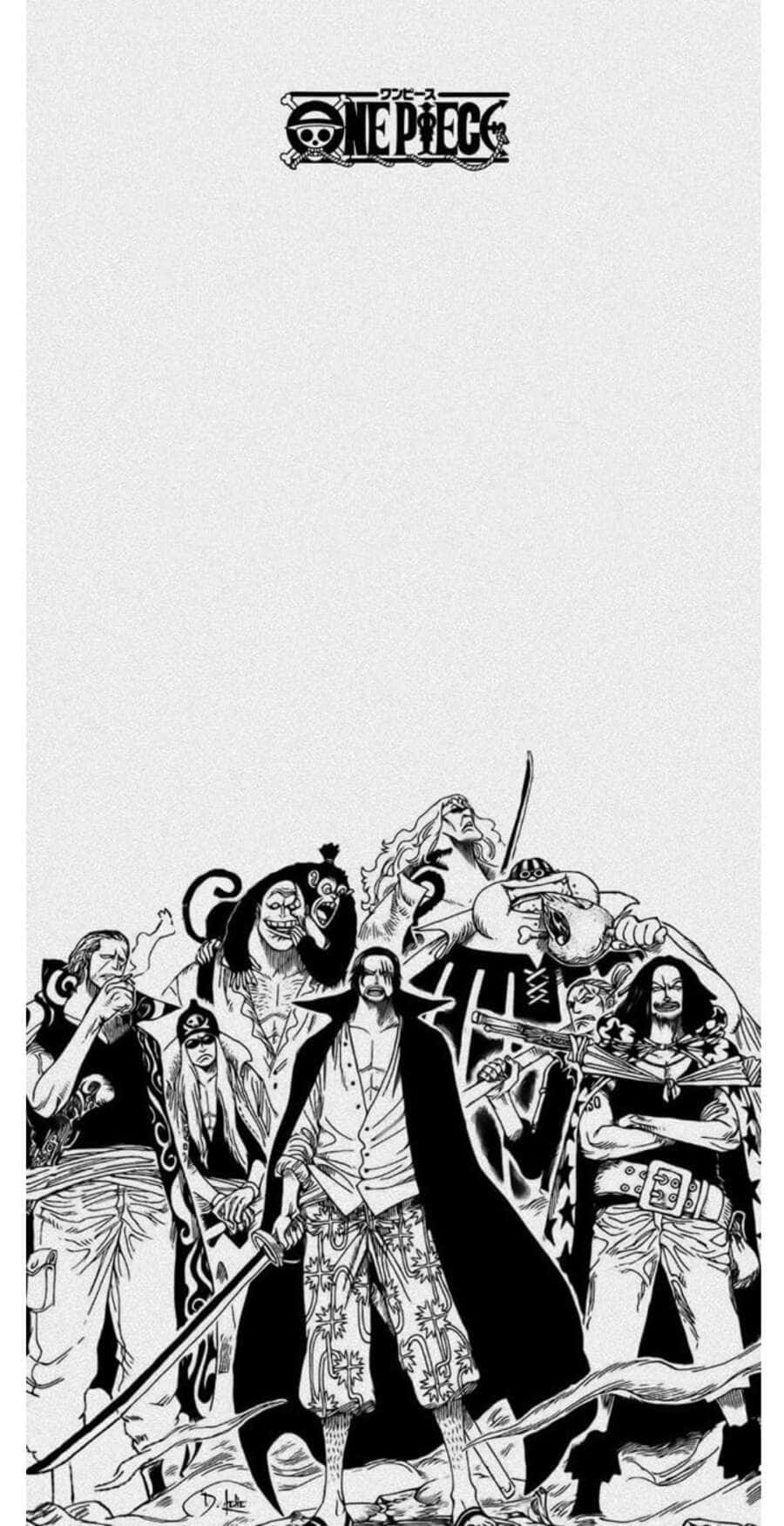 One Piece Manga - Luffy And Crew In Action Background