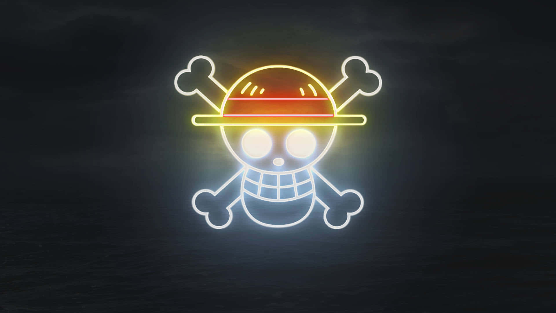 One Piece Neon Logo Wallpaper Background