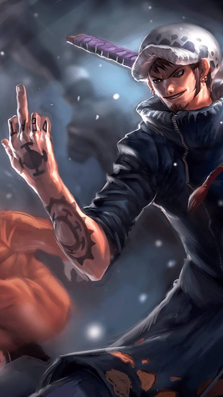 One Piece Phone Law Middle Finger Background