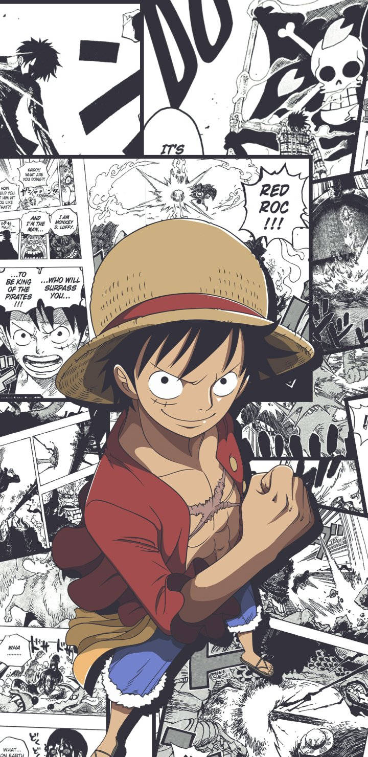 One Piece Phone Luffy Anime On Manga Background