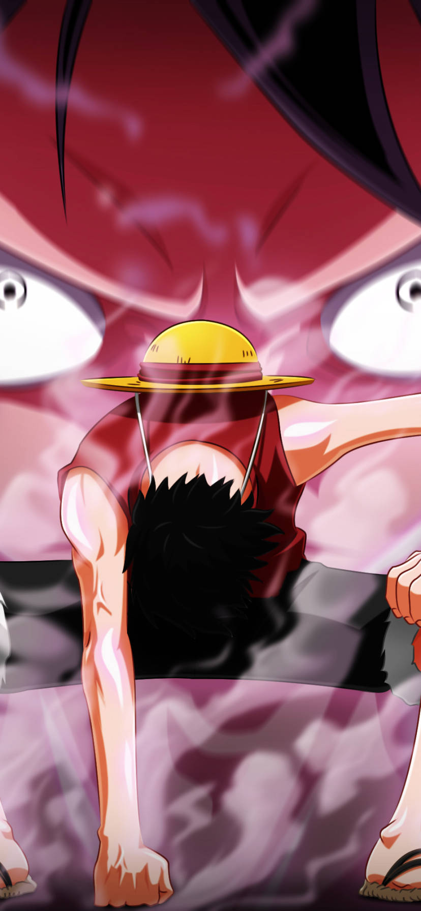 One Piece Phone Luffy Fist On Ground Background