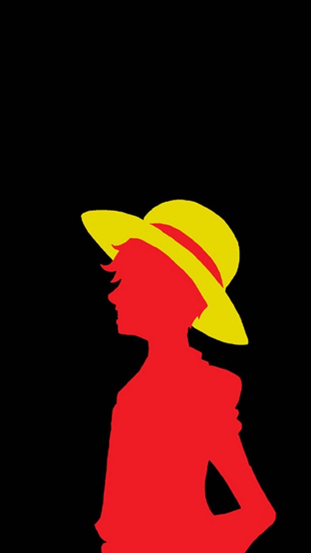 One Piece Phone Luffy Silhouette With Straw Hat Background