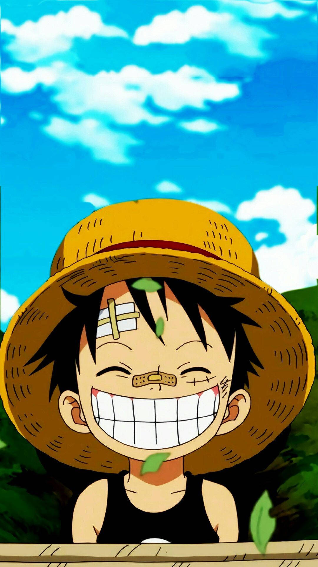 One Piece Phone Young Luffy Injured Background