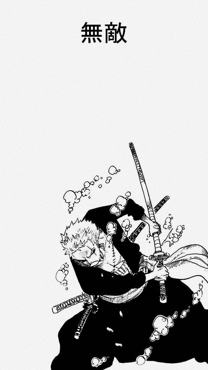 One Piece Phone Zoro With Sword Manga Background