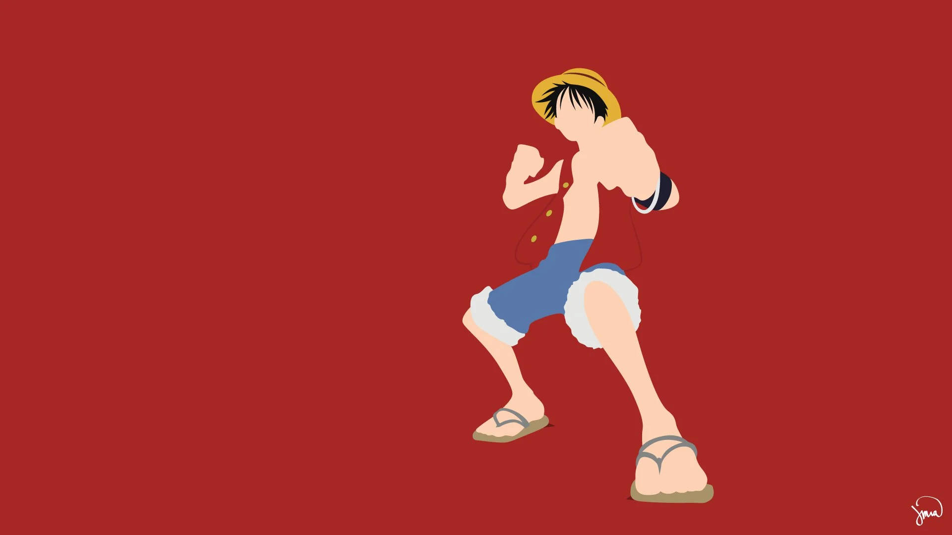 One Piece Red Minimalist Iphone Background