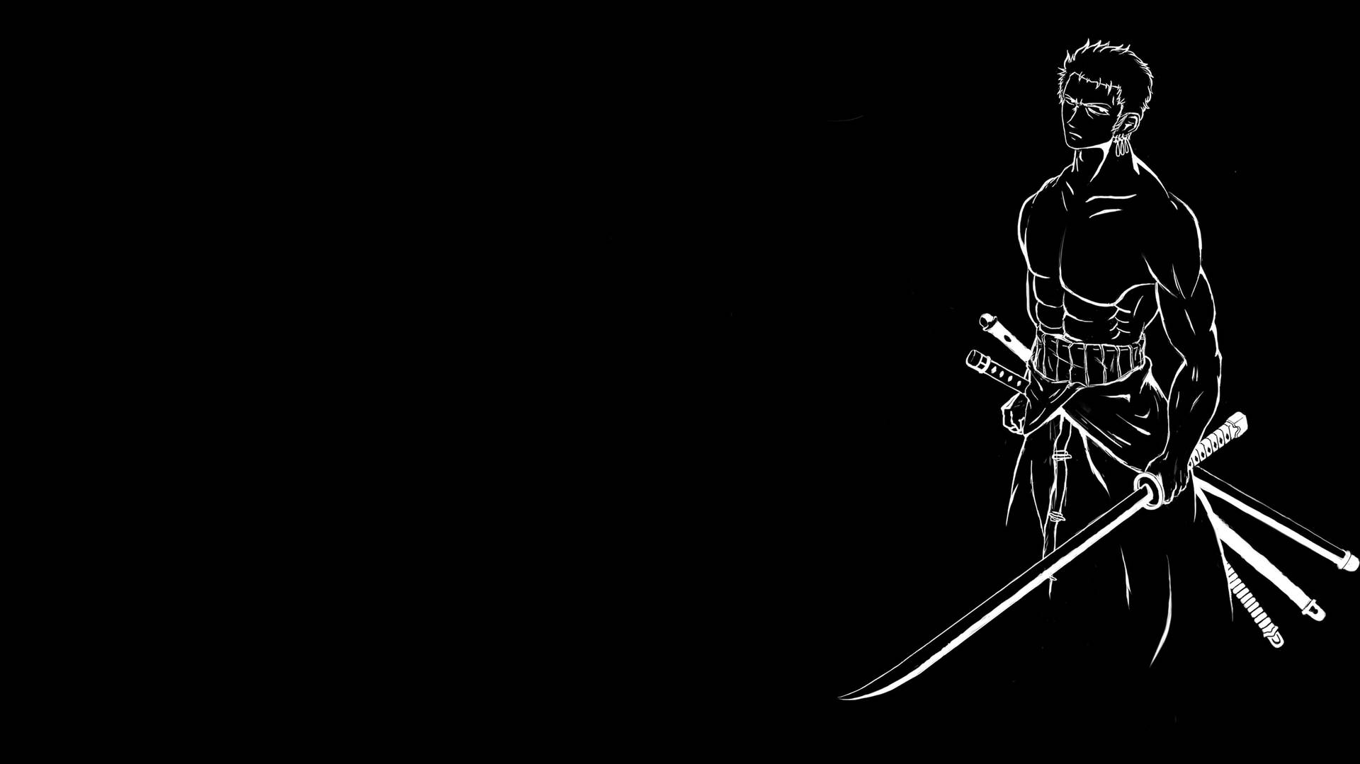 One Piece's Zoro Background Black Background