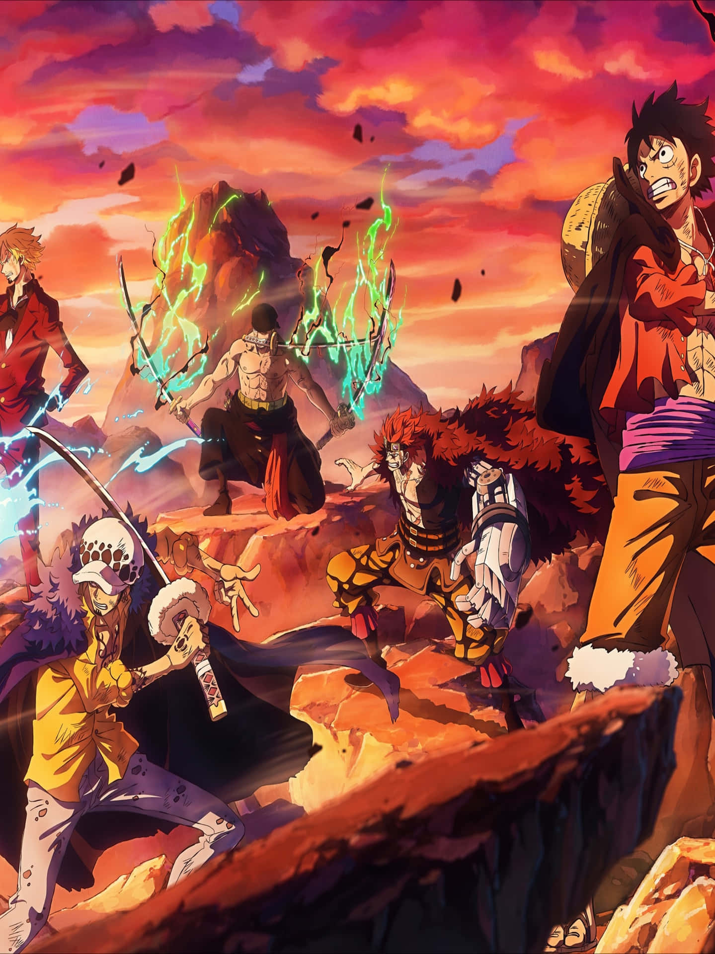 One Piece Straw Hat Crew Battle Background