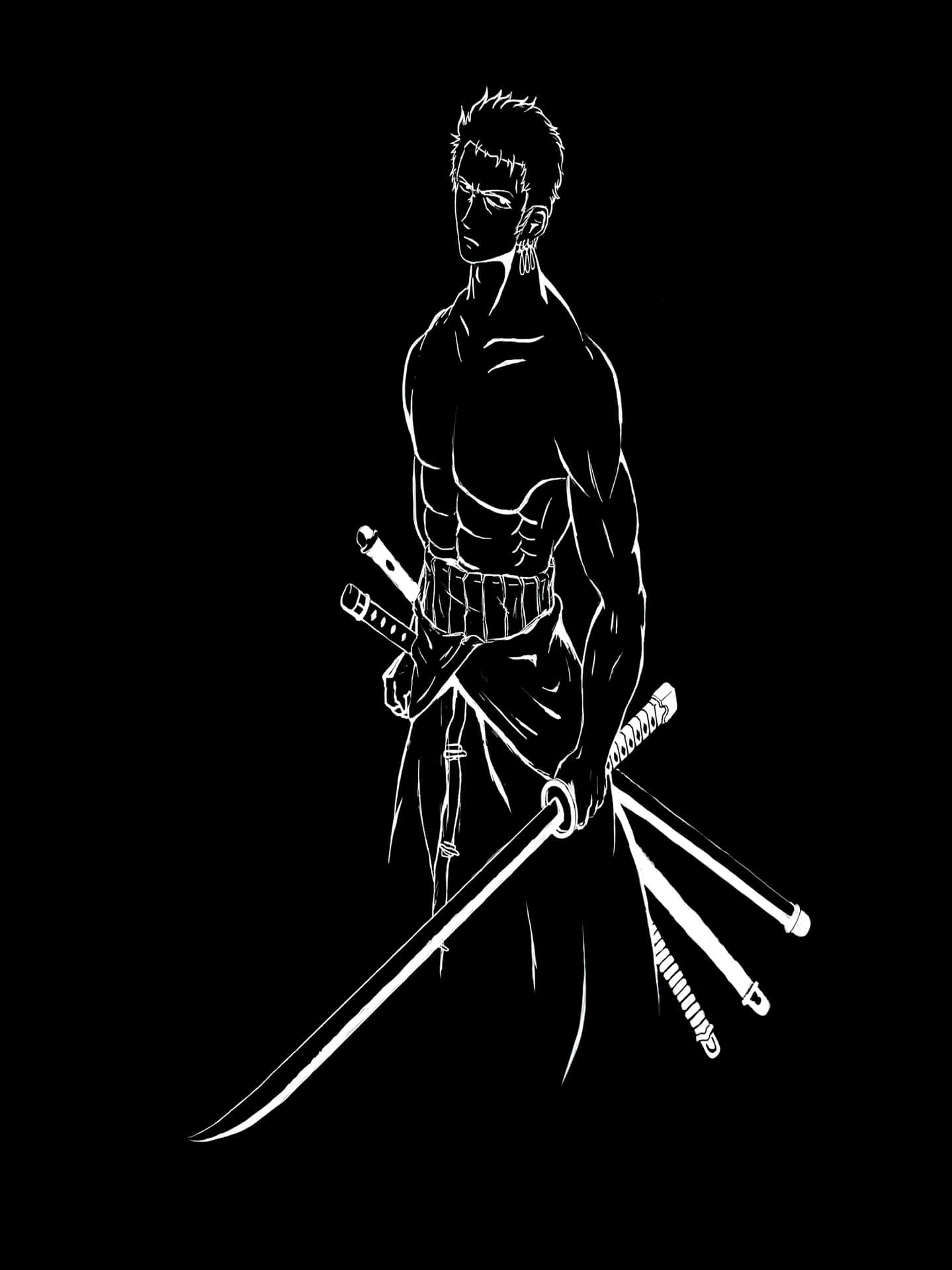 One Piece Swordsmen Silhouette Background