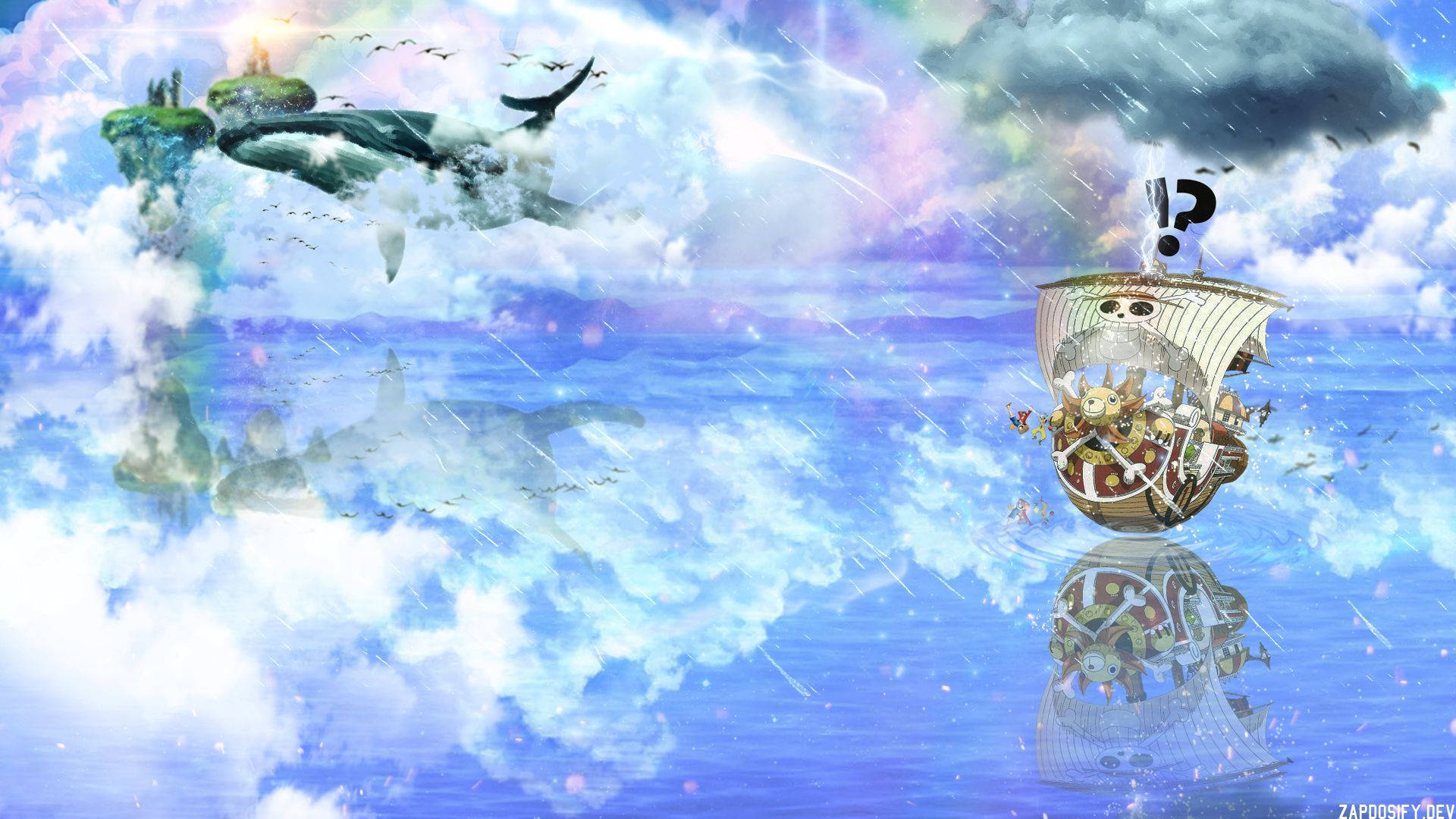 One Piece Thousand Sunny Ship Background
