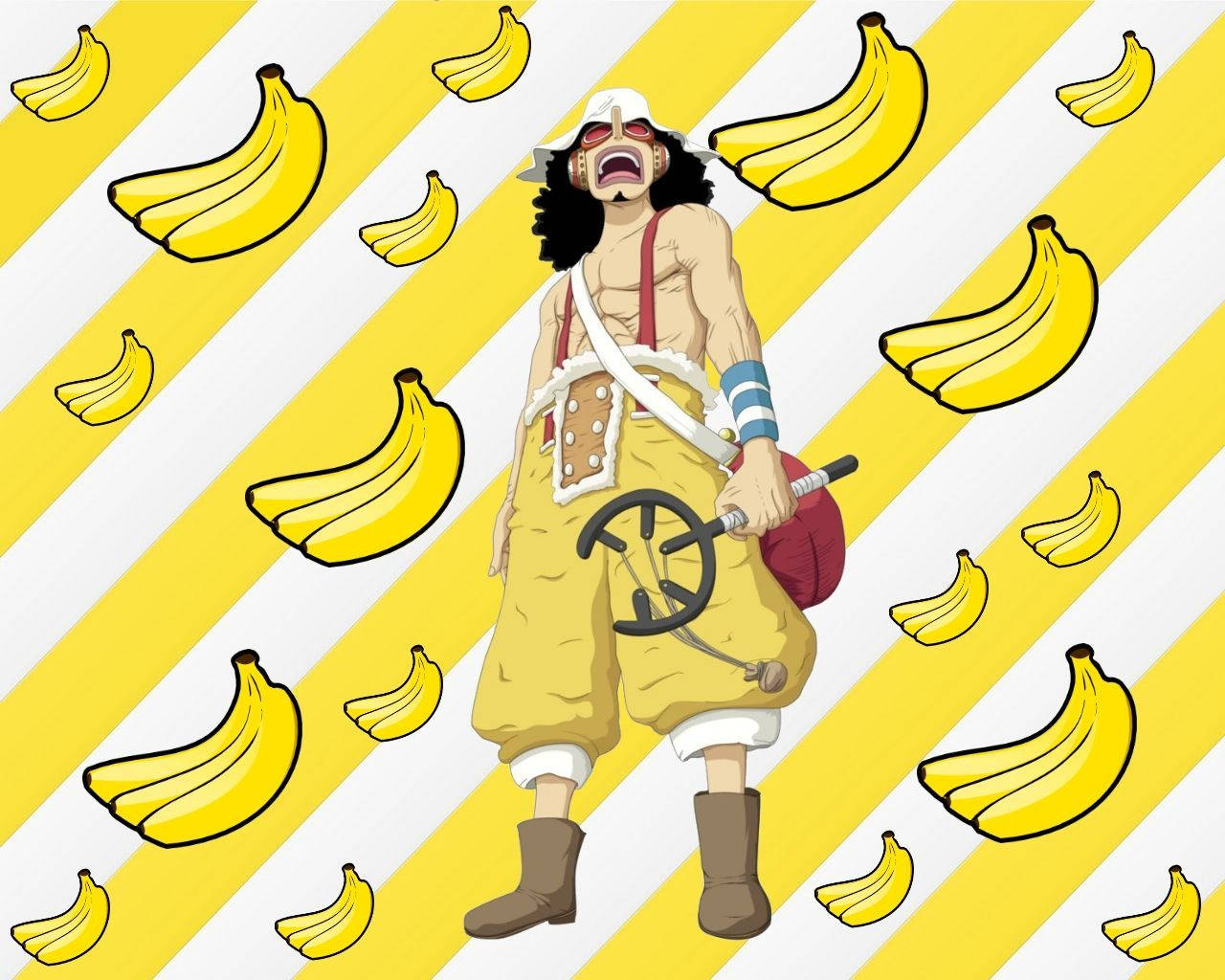 One Piece Usopp Banana Art Background