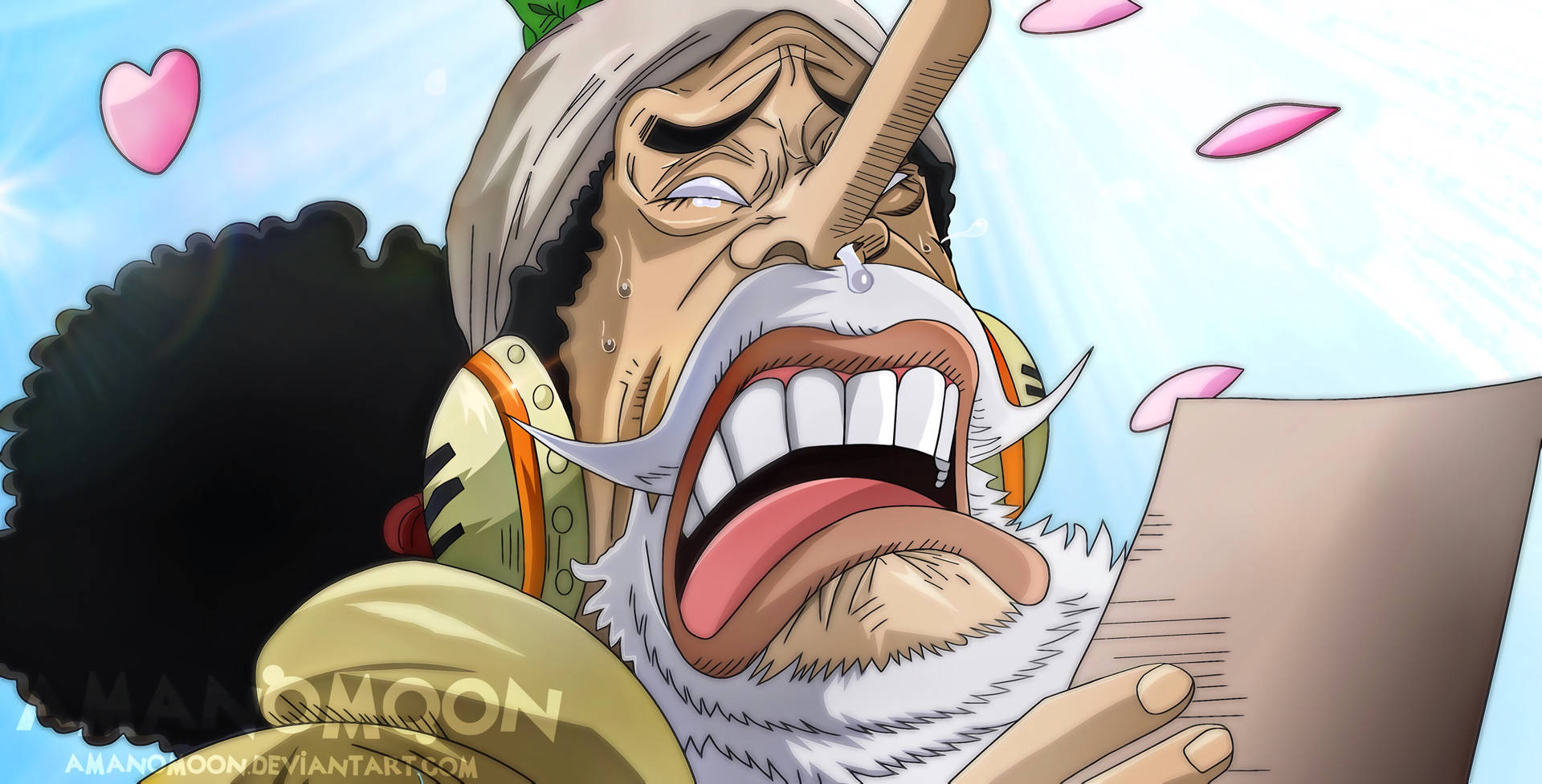 One Piece Usopp Funny Shriek Background