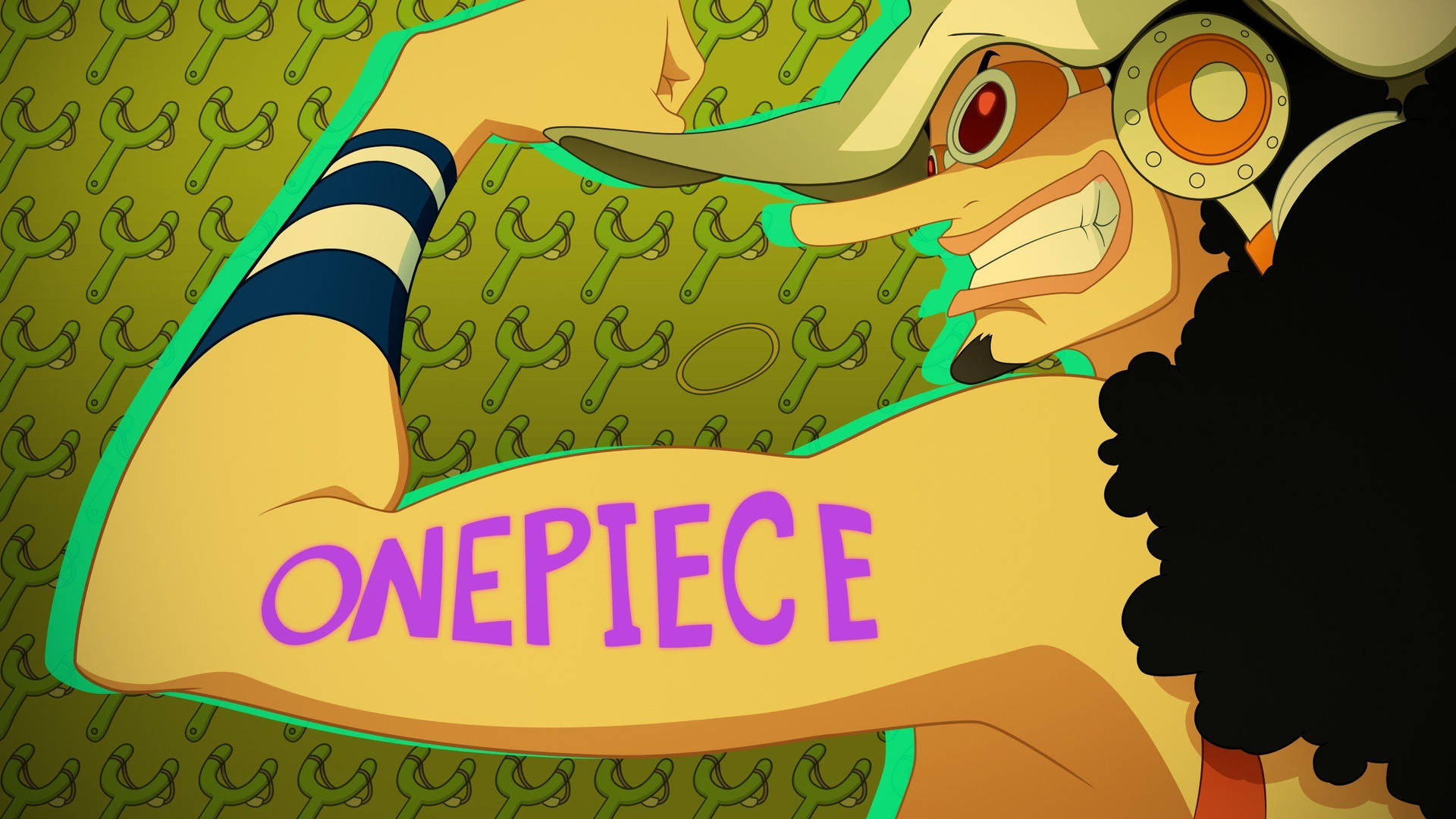 One Piece Usopp Outlined Art Background