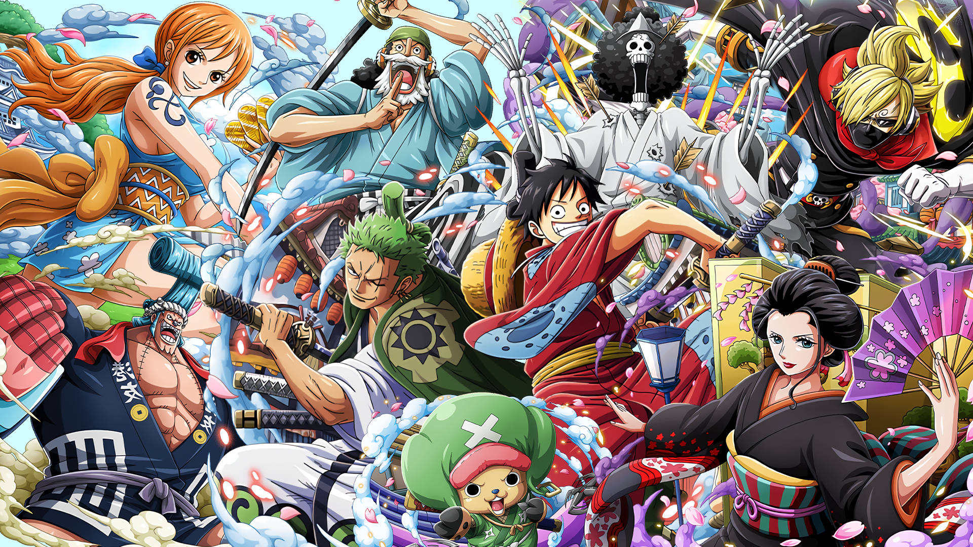 One Piece Wano Group Background