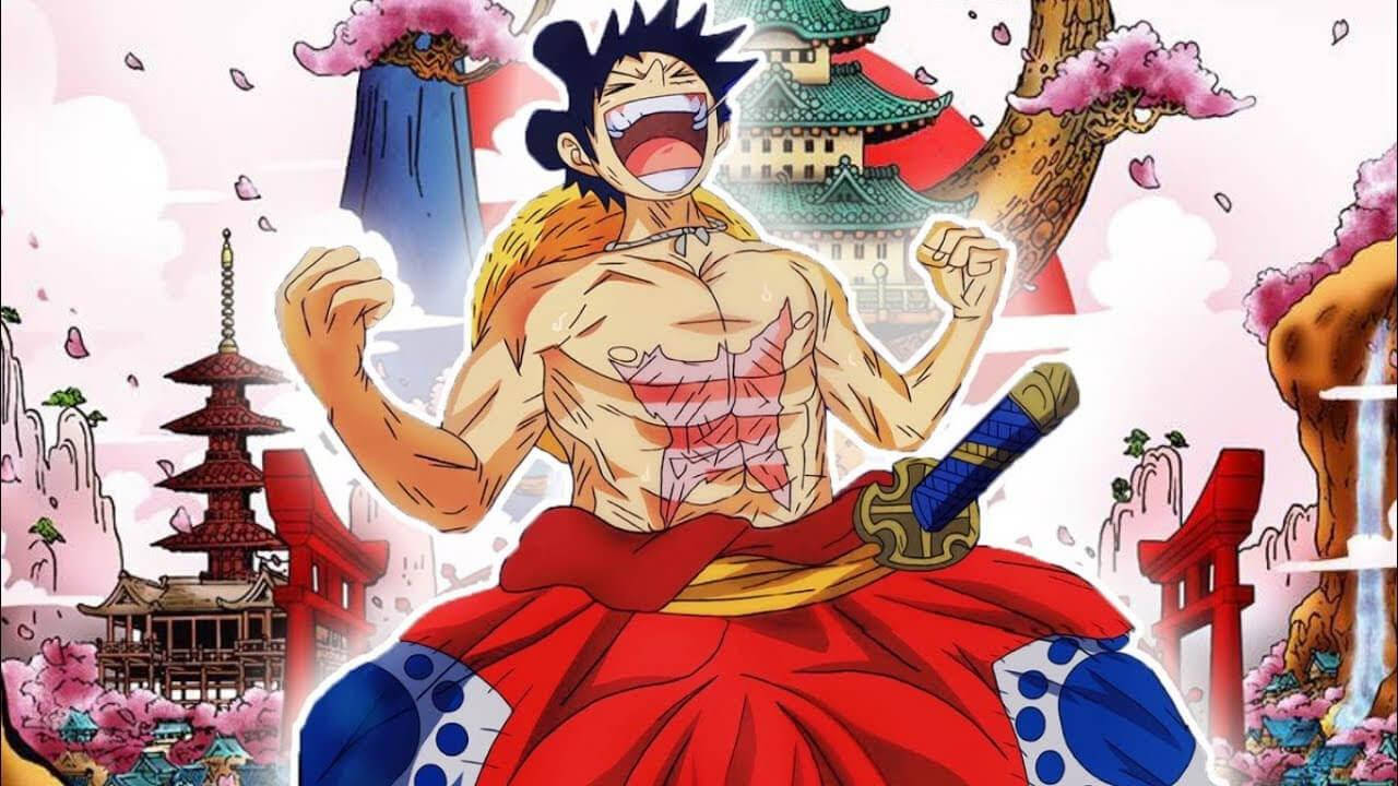 One Piece Wano Luffy Yelling Background