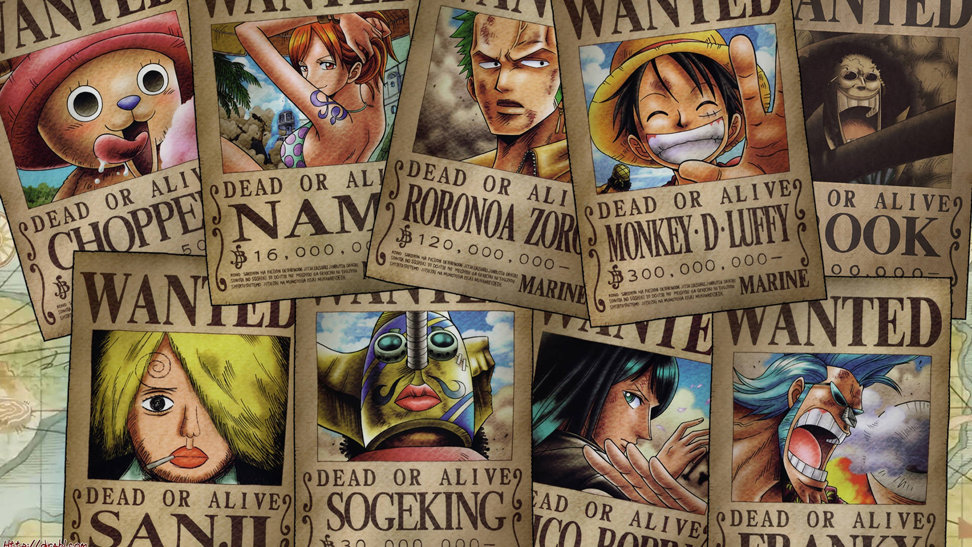 One Piece Wanted Posters