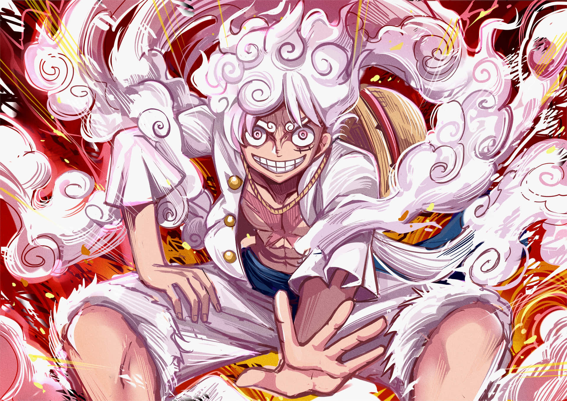 One Piece White Hair 5k Background