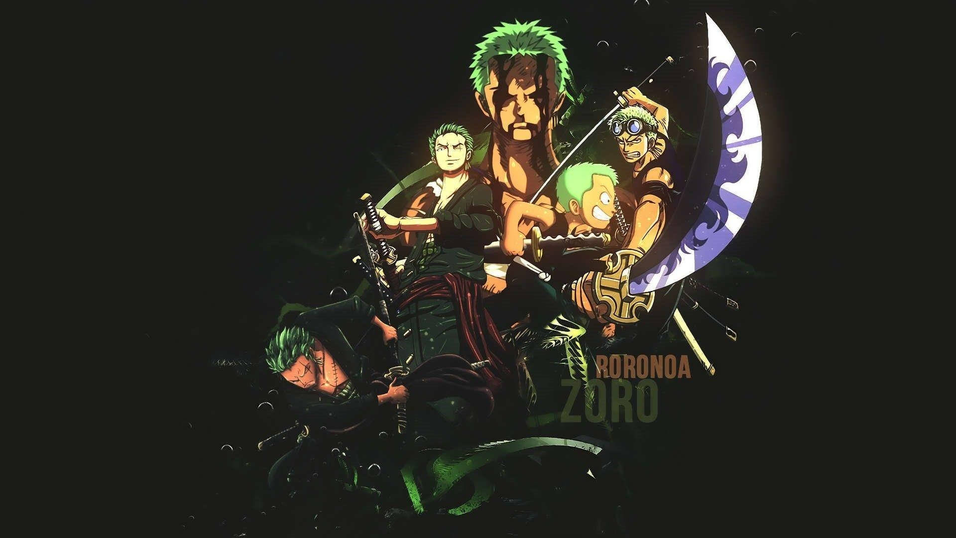One Piece Zoro 4k Fanart Collage Background