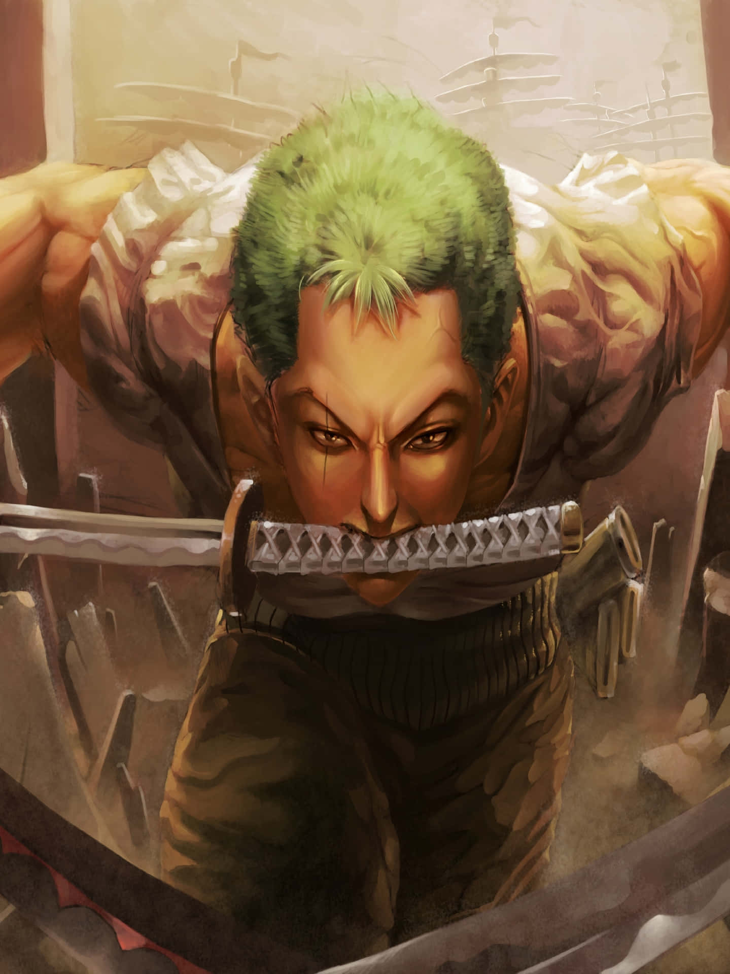 One Piece Zoro Readyfor Battle Background