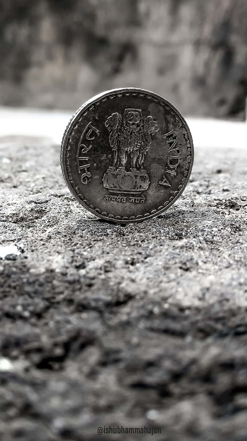 One Rupee Vintage Coin Background