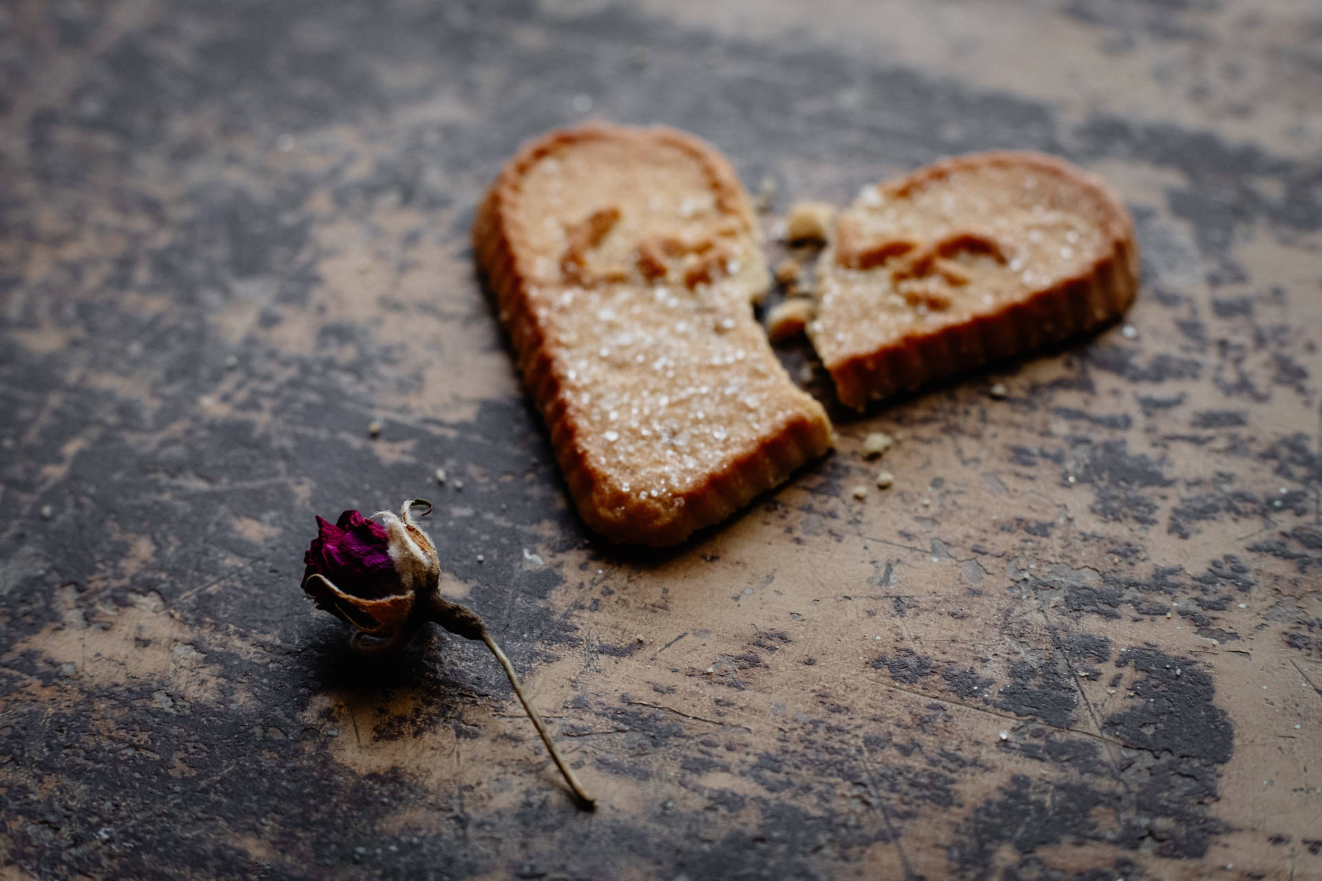 One-sided Love Broken Cookie Background