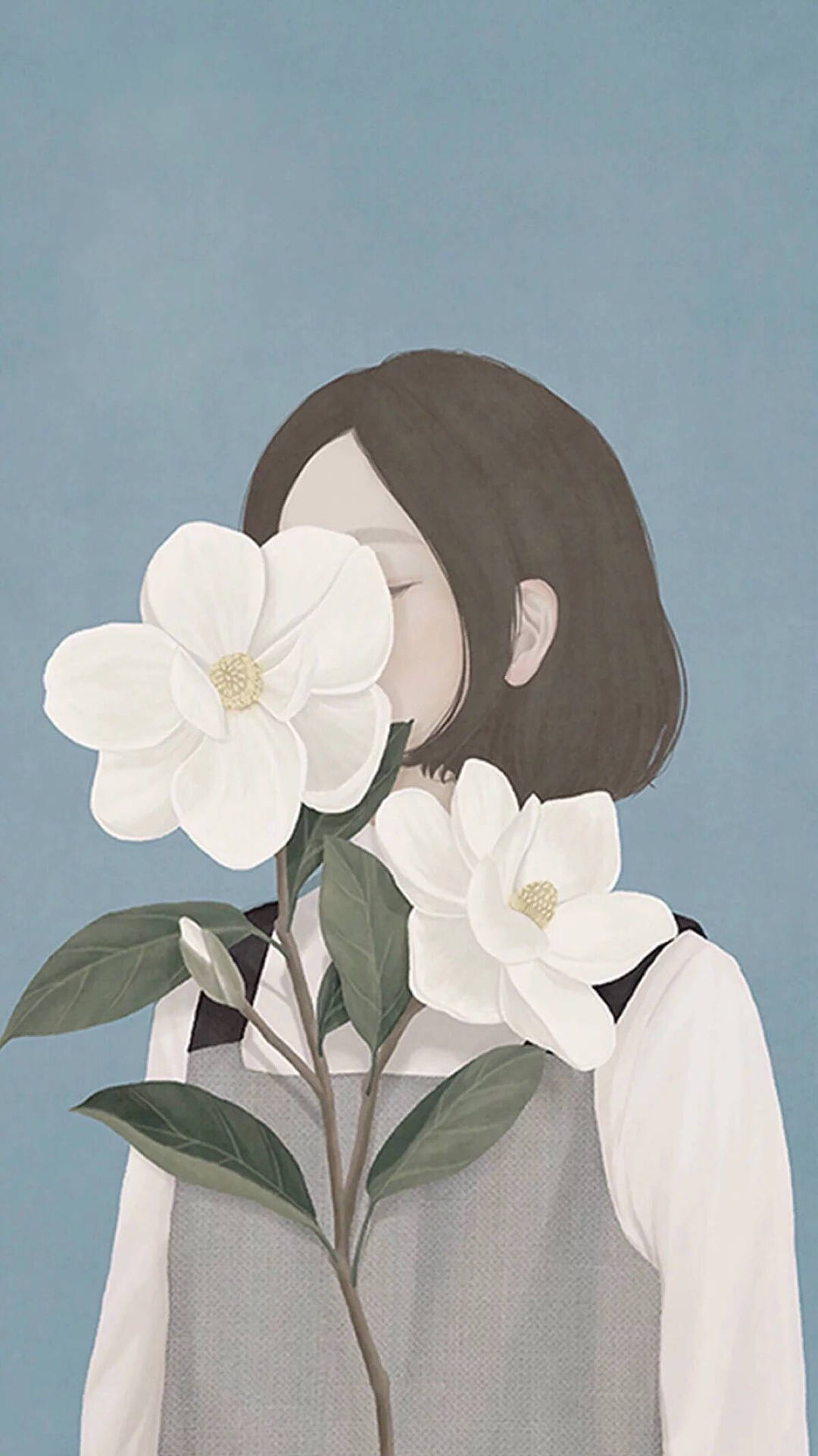 One-sided Love Flower Girl Art Background