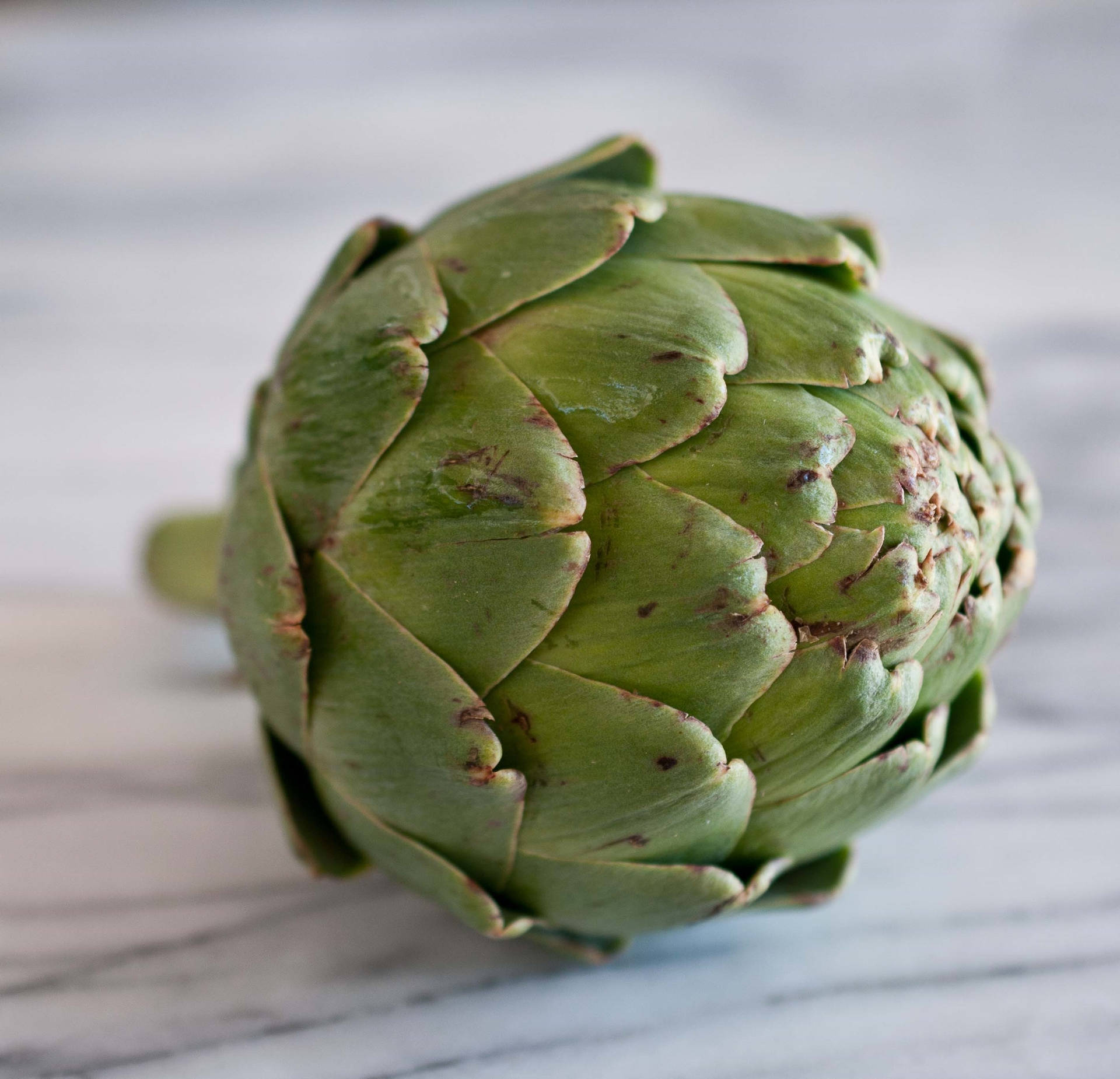 One Whole Green Artichoke Vegetable Background