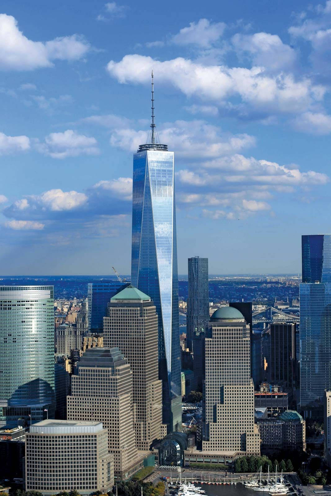 One World Trade Center Blue Aesthetic Background