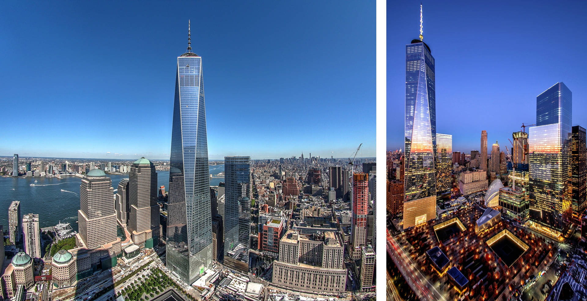 One World Trade Center Night And Day Background