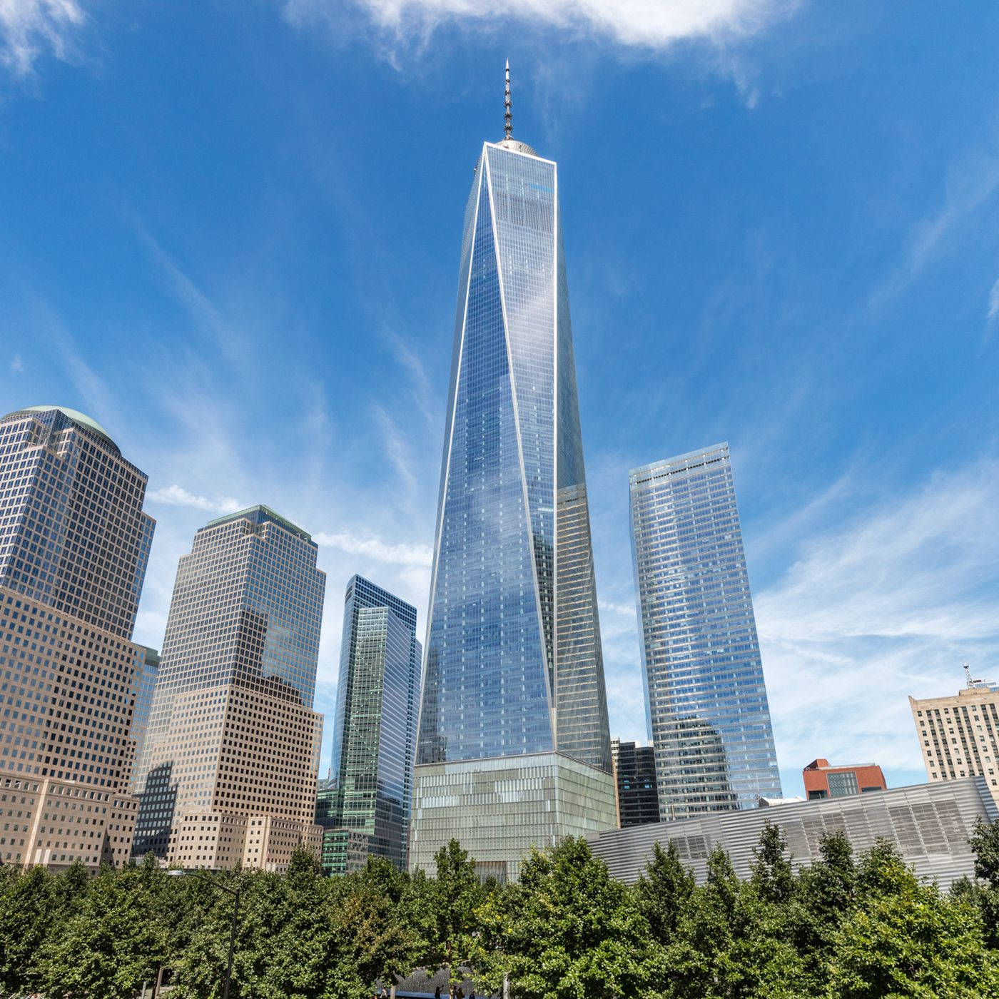 One World Trade Center Pointing Up Background