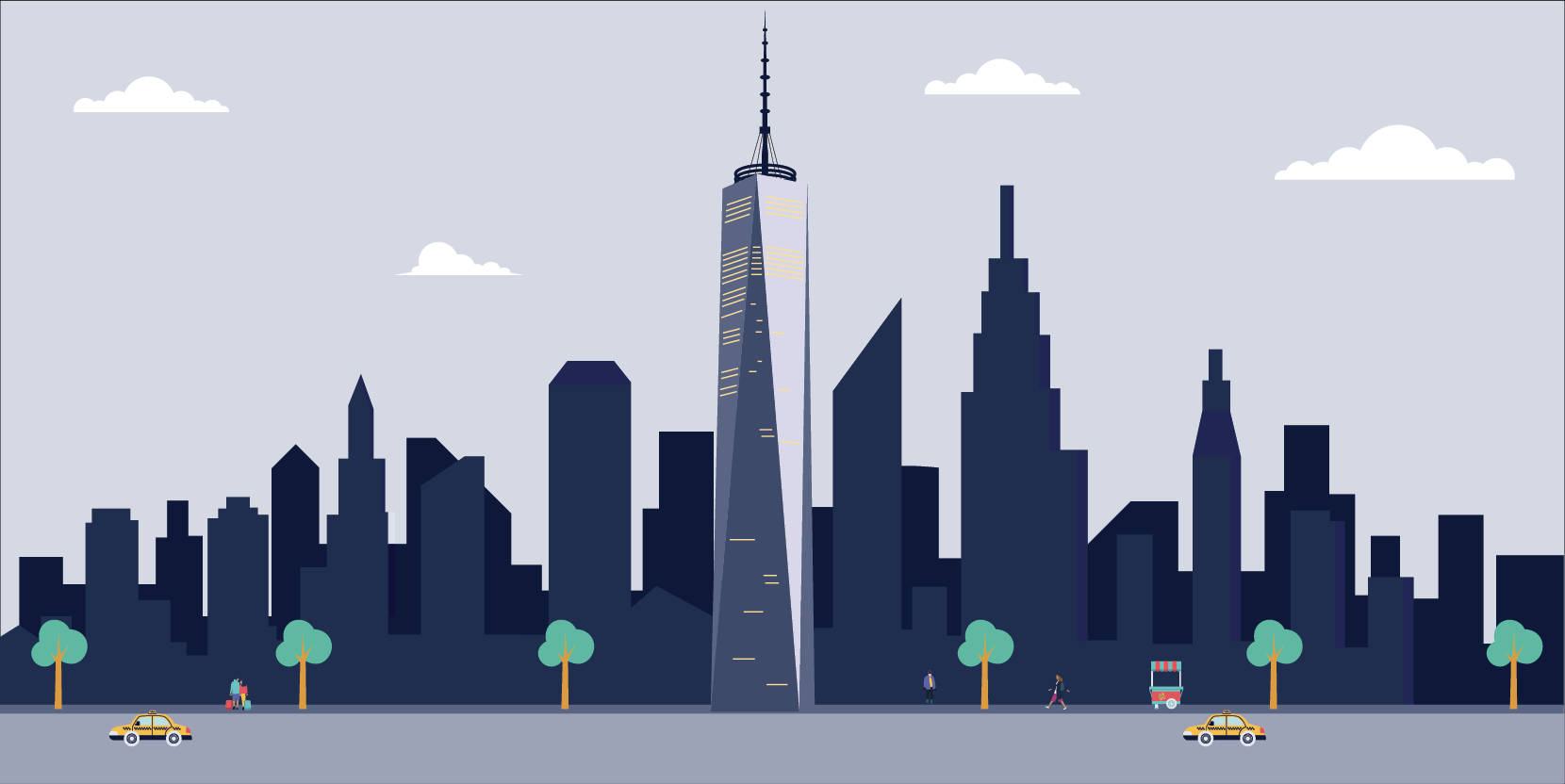 One World Trade Center Vector Art Background