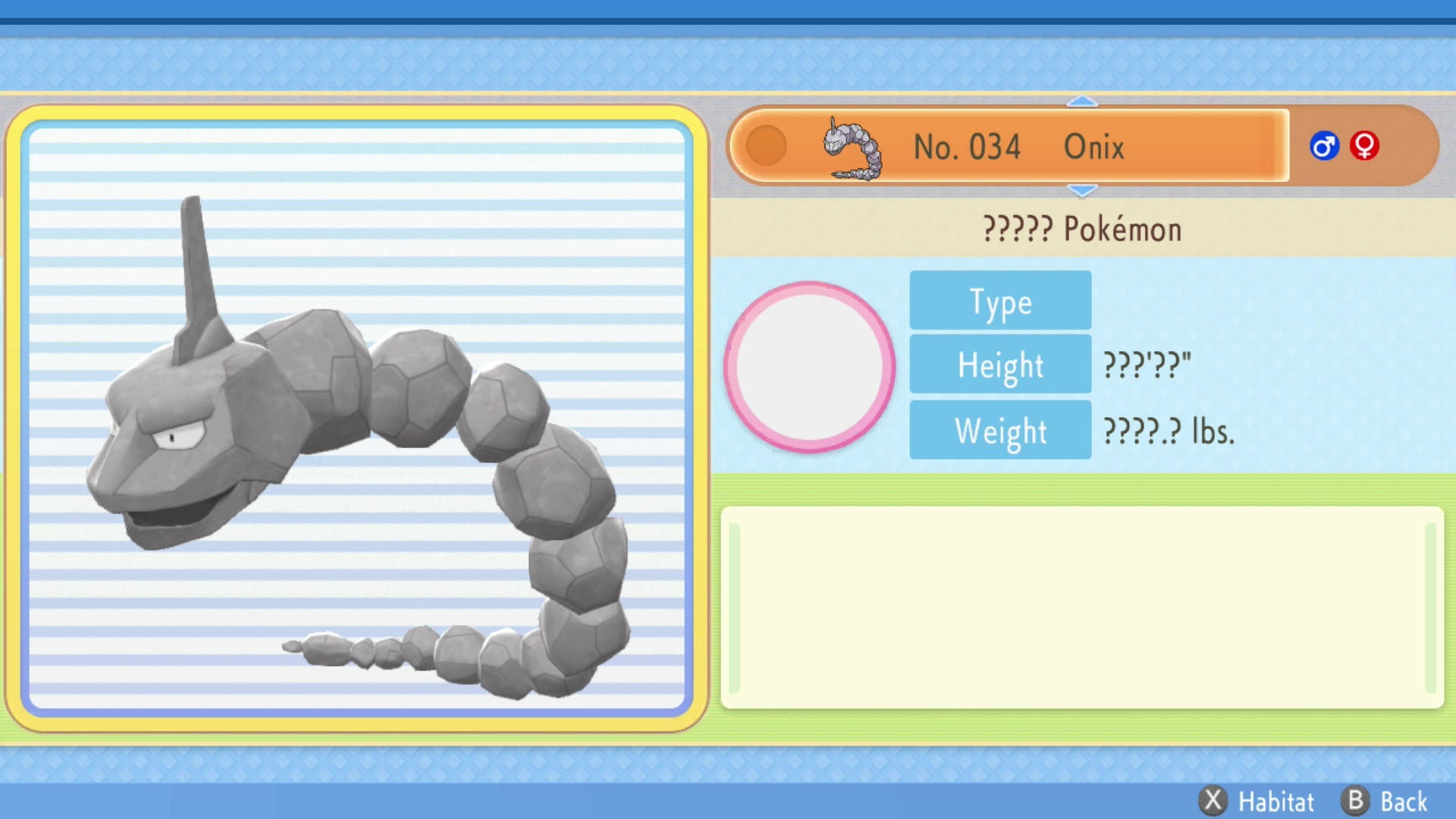 Onix Stats On Video Game Background