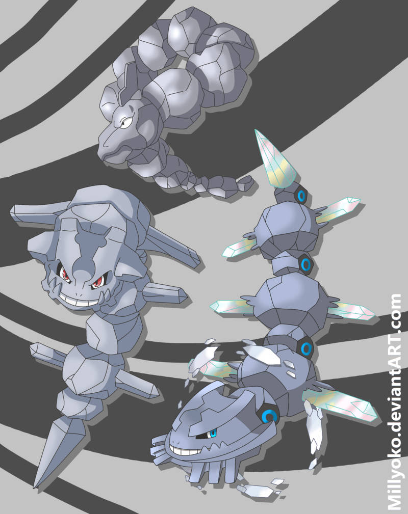 Onix, The Rock Snake Pokémon In Action Background