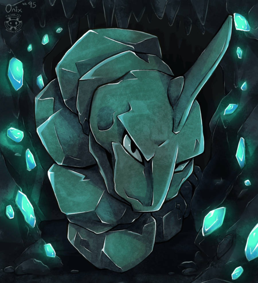 Onix With Glowing Crystals Background