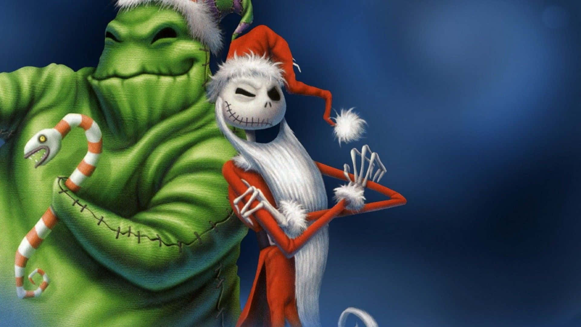 Oogie Boogie And Jack Skellington Christmas Background