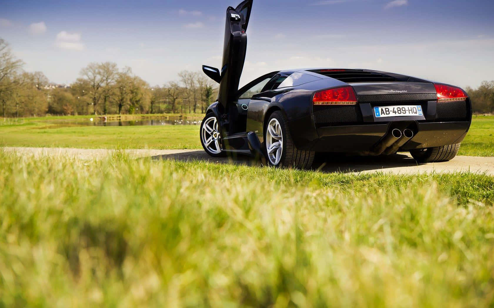 Open Door Black Car Background