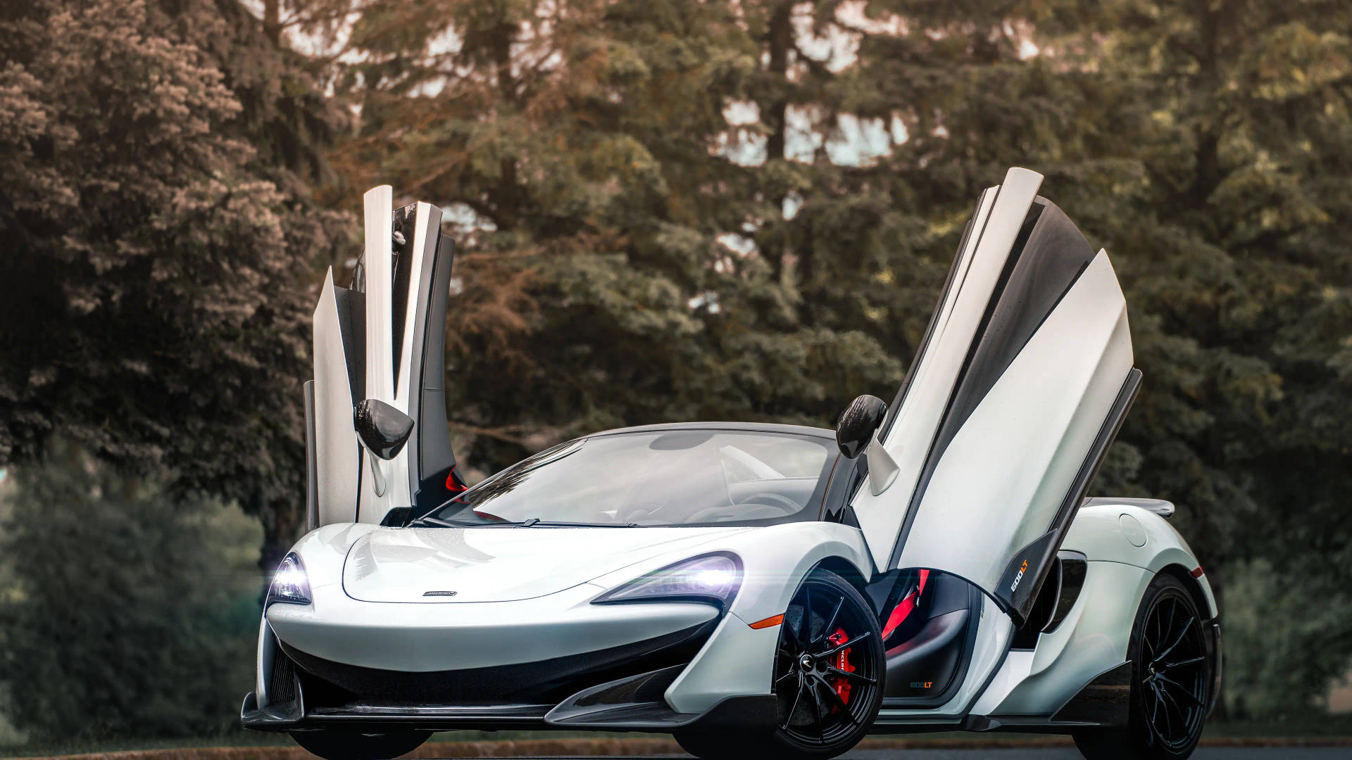 Open Doors Silver Mclaren Spyder Background