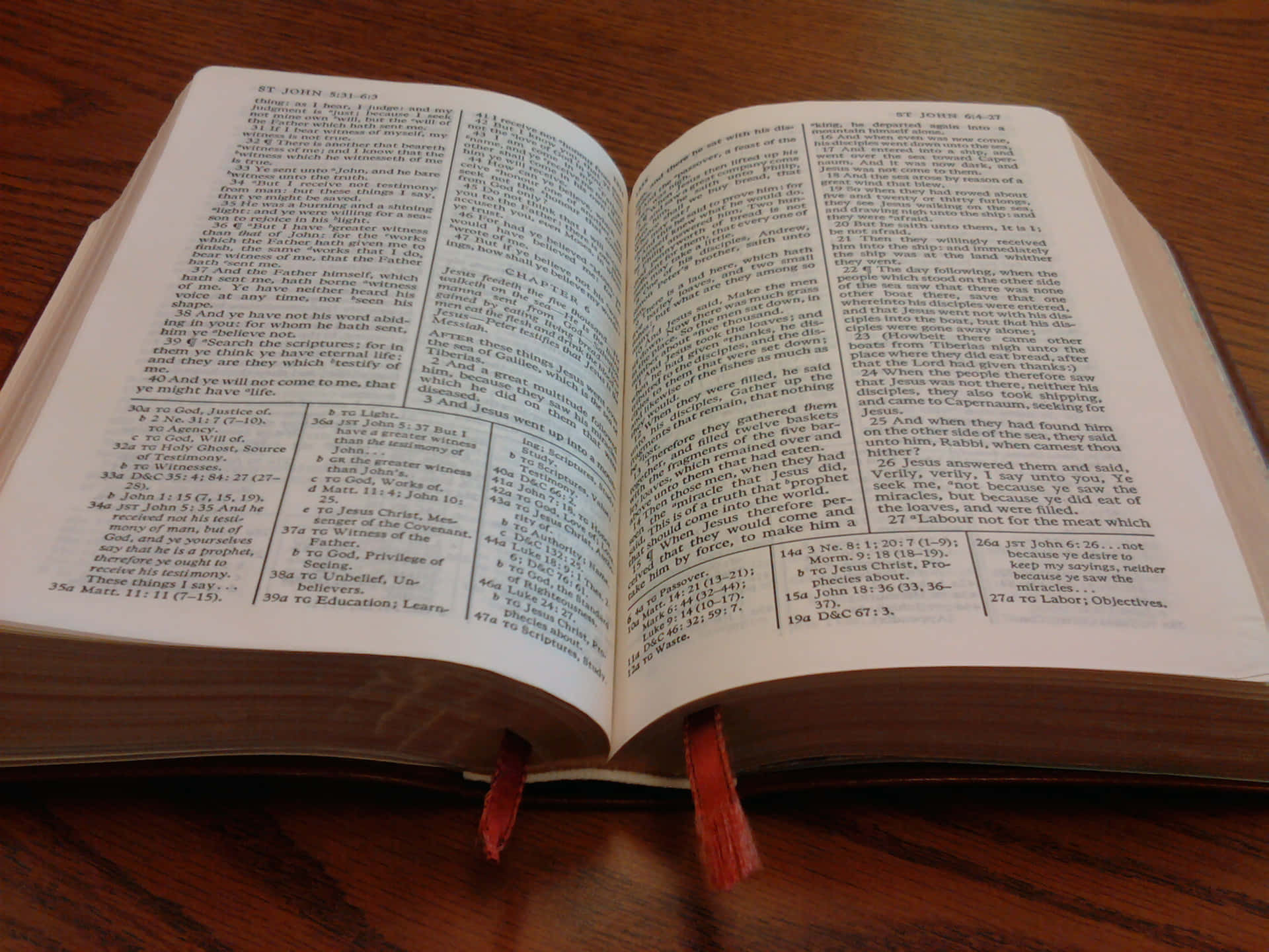 Open Holy Bible With Bookmark Background