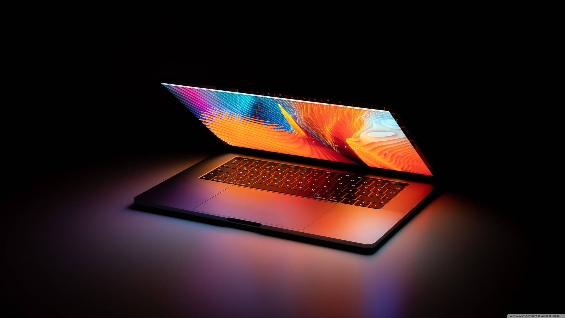 Open Laptop In Dark Background