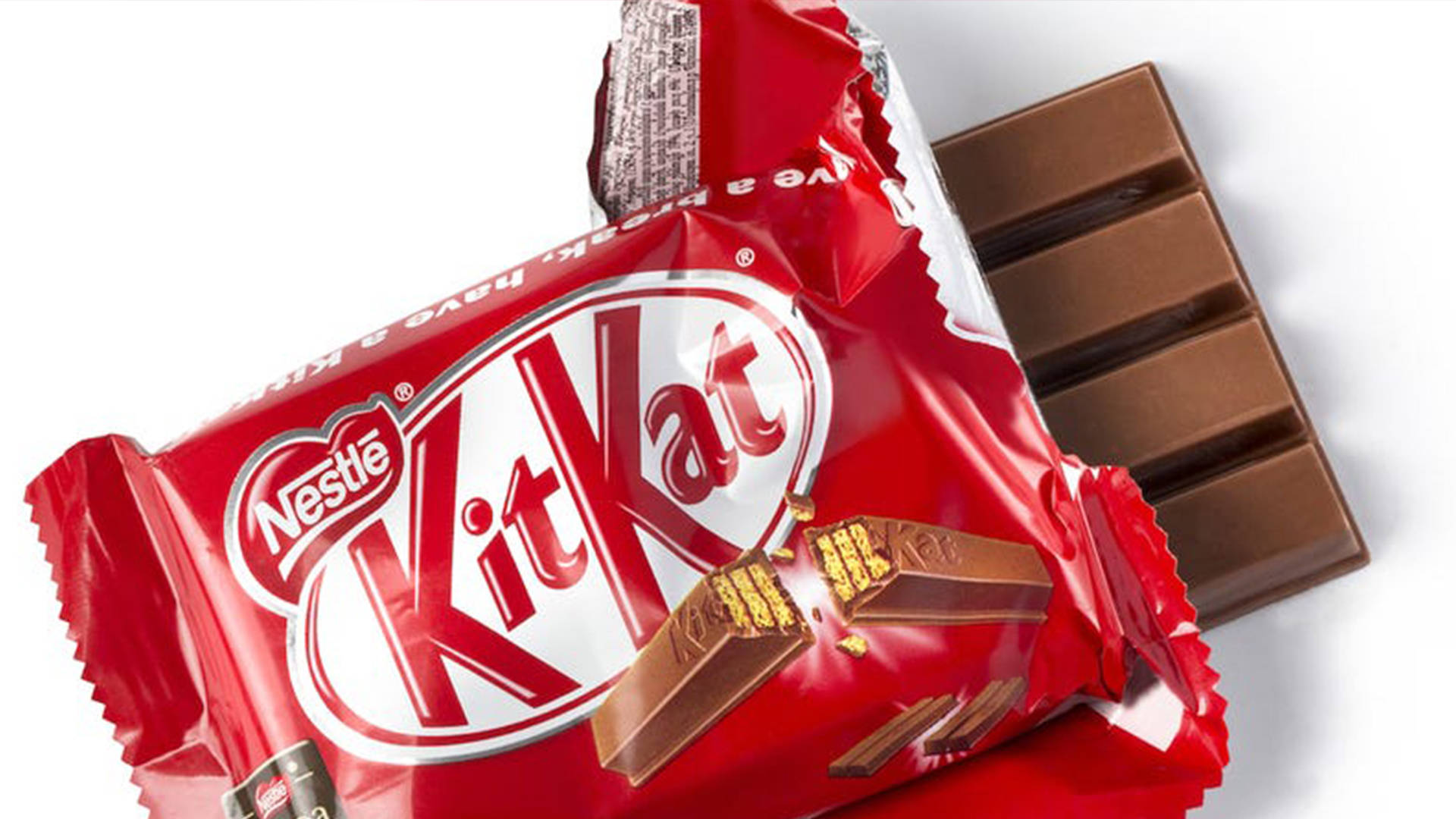 Opened Kit Kat Chocolate Background