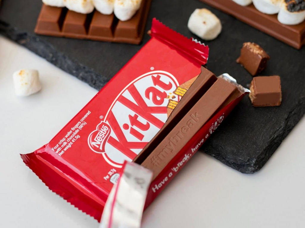 Opened Kit Kat Marshmallows Background