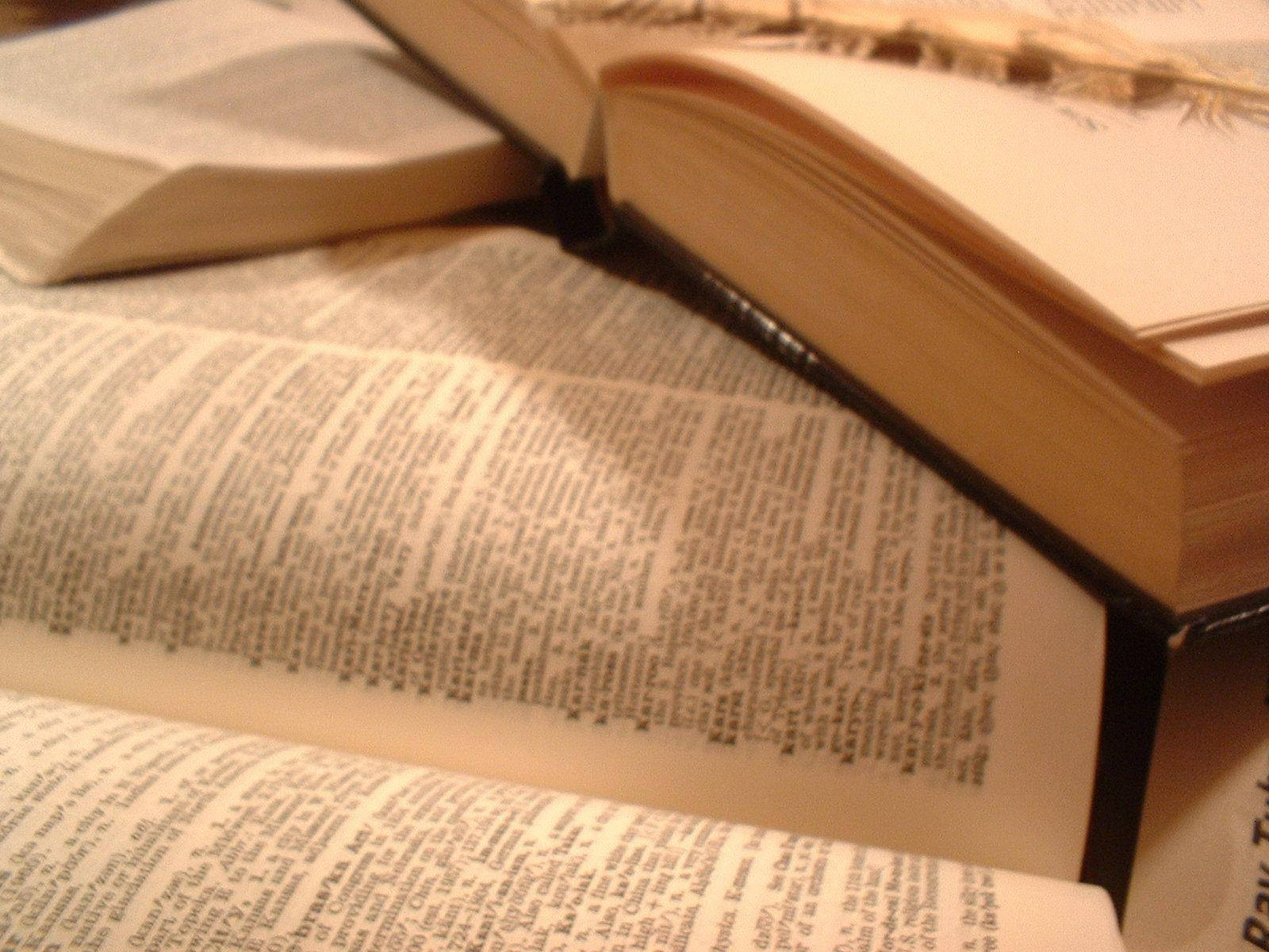 Opened Thick Dictionary Books Background
