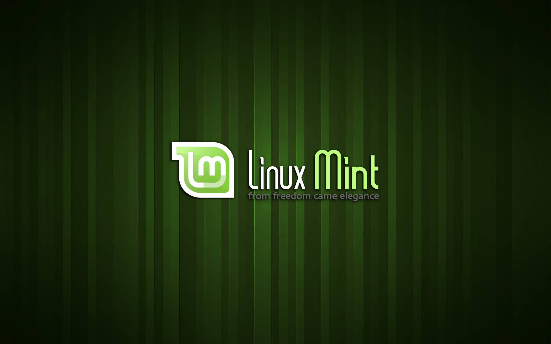Operating System Linux Mint Green And Black Stripes Background