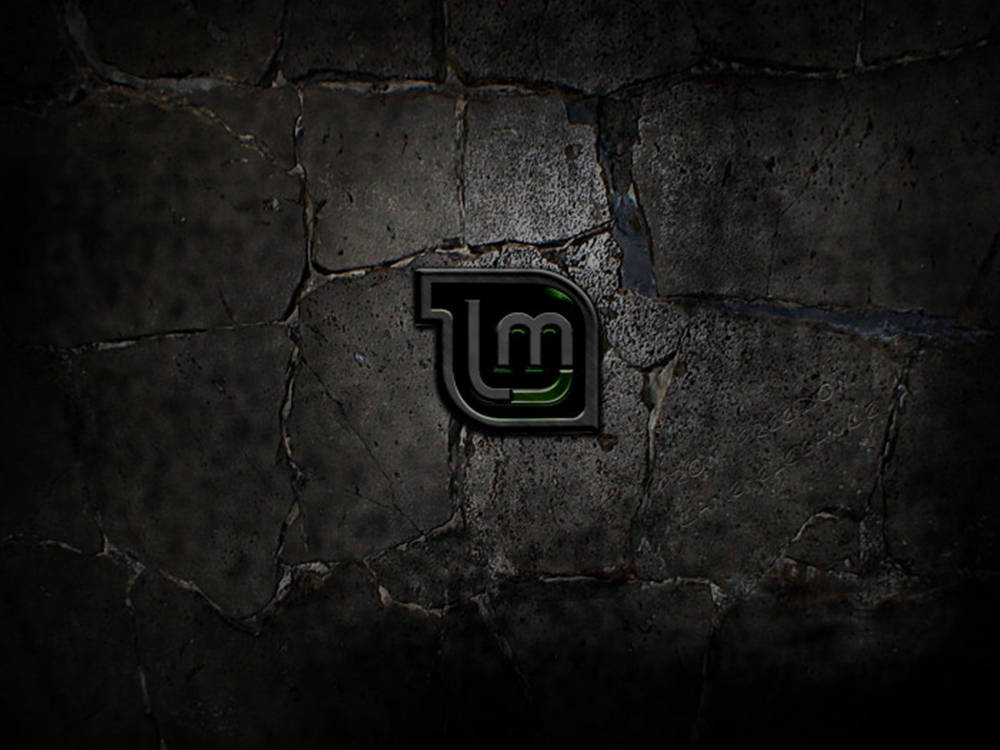 Operating System Linux Mint Logo Cracked Texture Background