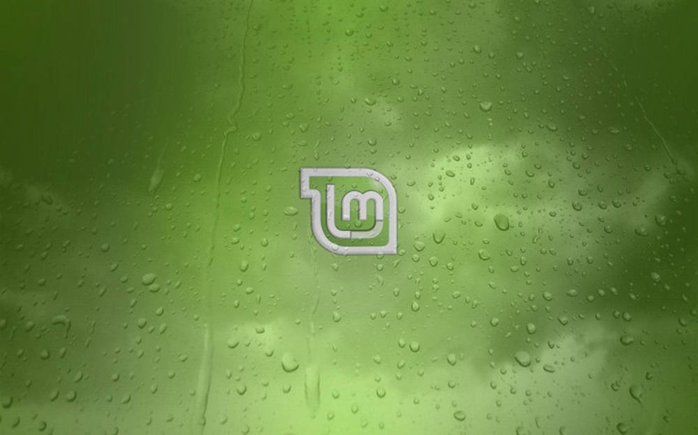Operating System Linux Mint Logo Droplets Effect