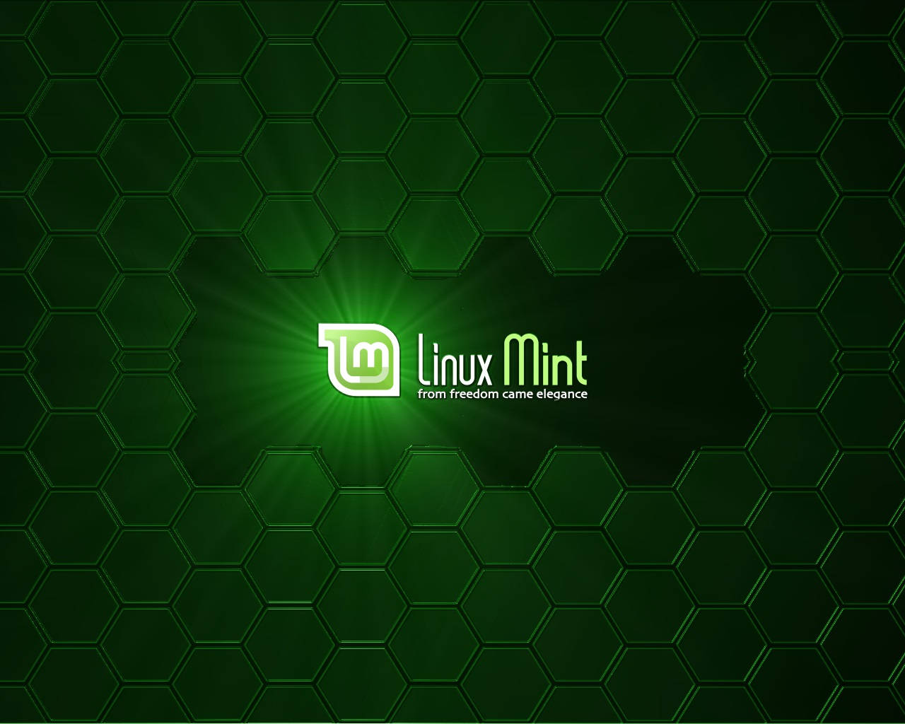 Operating System Linux Mint Logo Hexagon Grid Background