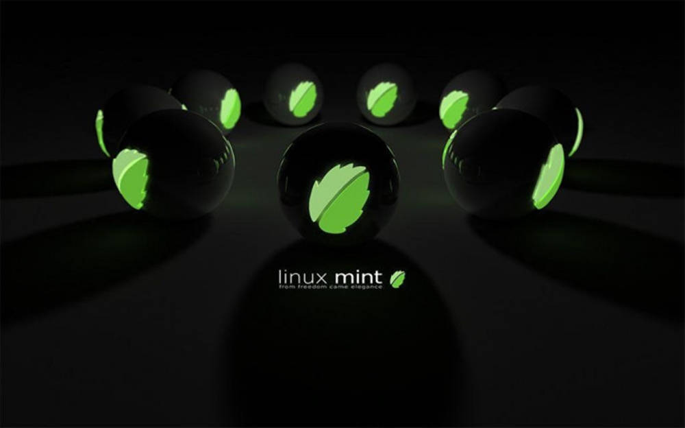 Operating System Linux Mint Logo In Balls Background