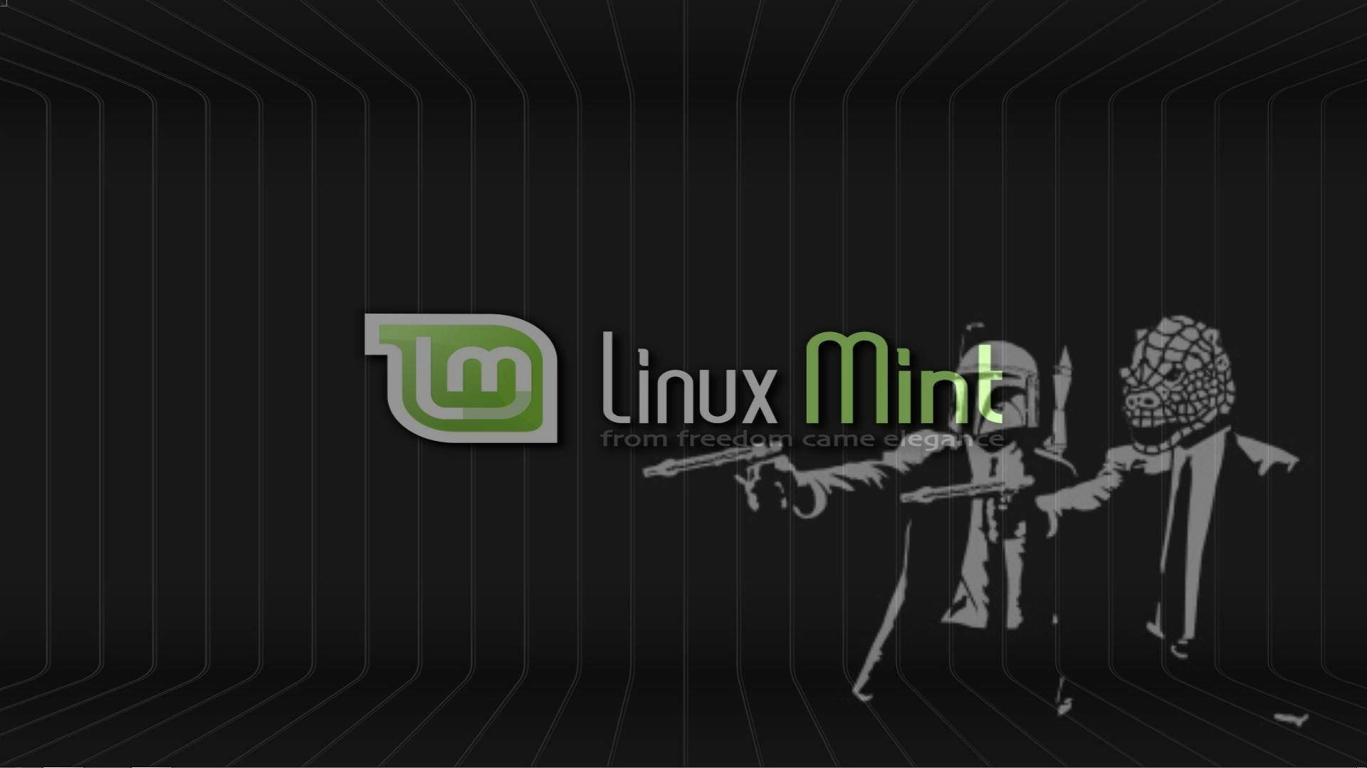 Operating System Linux Mint Logo Masked Men Background