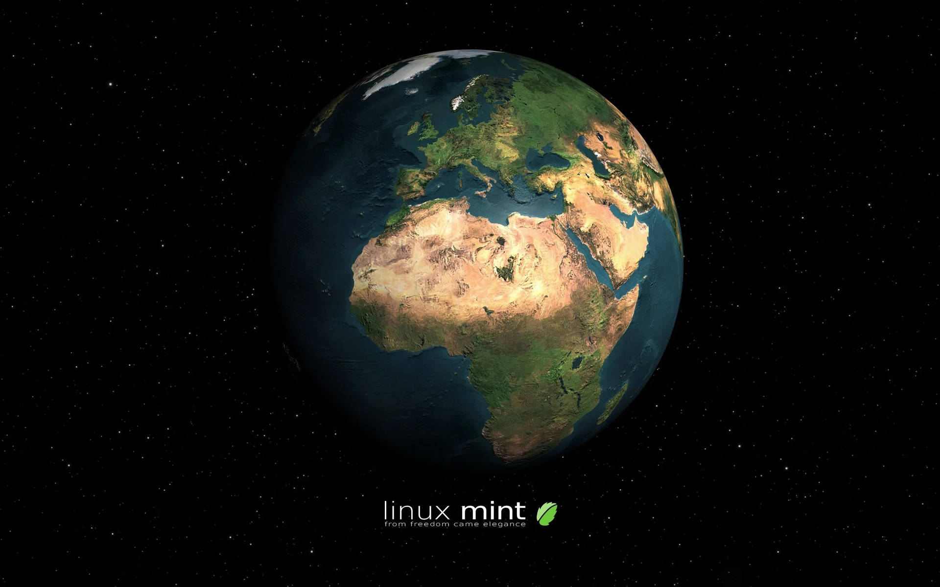 Operating System Linux Mint Logo With The Earth Background