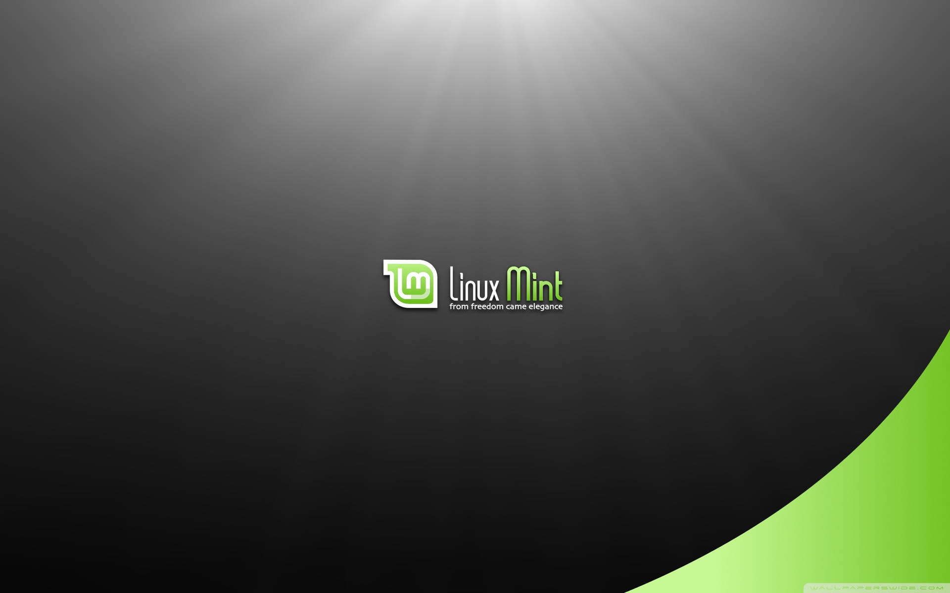 Operating System Linux Mint With Glowing Light Background