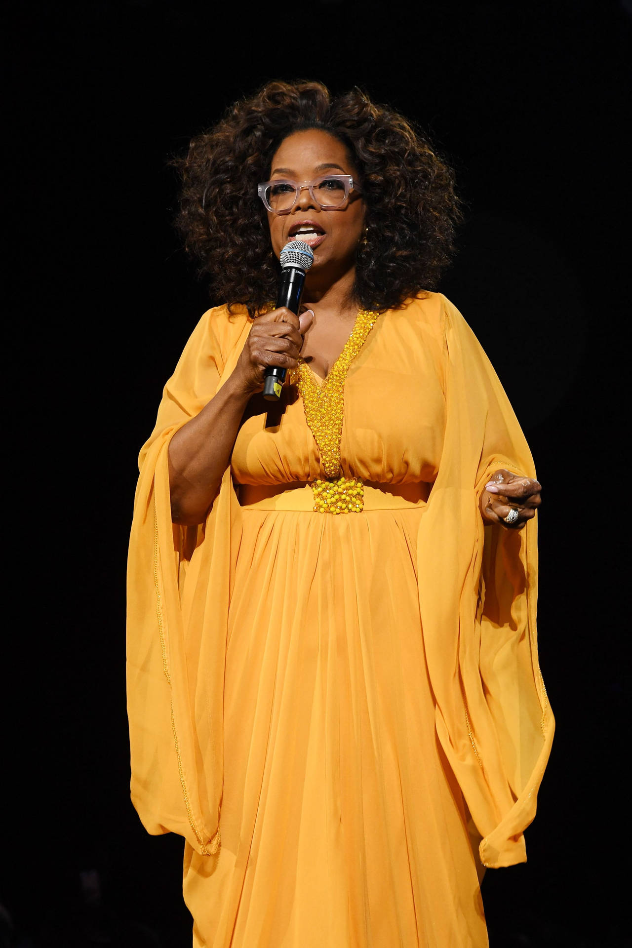 Oprah Winfrey In A Yellow Dress